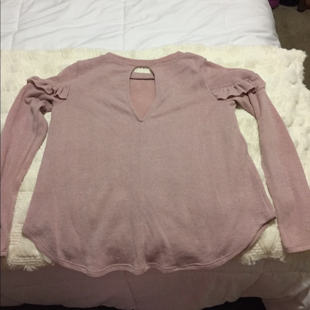 Pink Open Back Ruffled Top - Picture 4 of 5